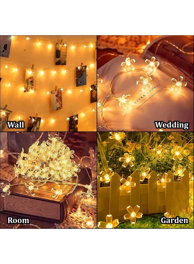 fizzytech فزيتيك ضوء سلسلة LED على شكل زهرة الجنية 25 LED بطول 4 متر زينة منزلية لعيد الديوالي ضوء بلاستيكي للحفلات أعياد الميلاد عيد الديوالي عيد الميلاد، زينة منزلية - ذهبي - Image 5