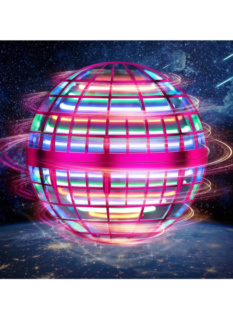 ELTRAZONE Hover Ball Boomerang Fly Fidget Spinner 360° Rotating LED Flying Toy with Smart IC Control & Brushless Motor Pink - Image 1