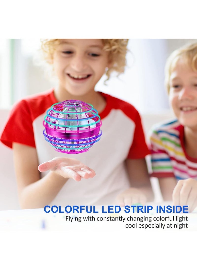ELTRAZONE Hover Ball Boomerang Fly Fidget Spinner 360° Rotating LED Flying Toy with Smart IC Control & Brushless Motor Pink - Image 4