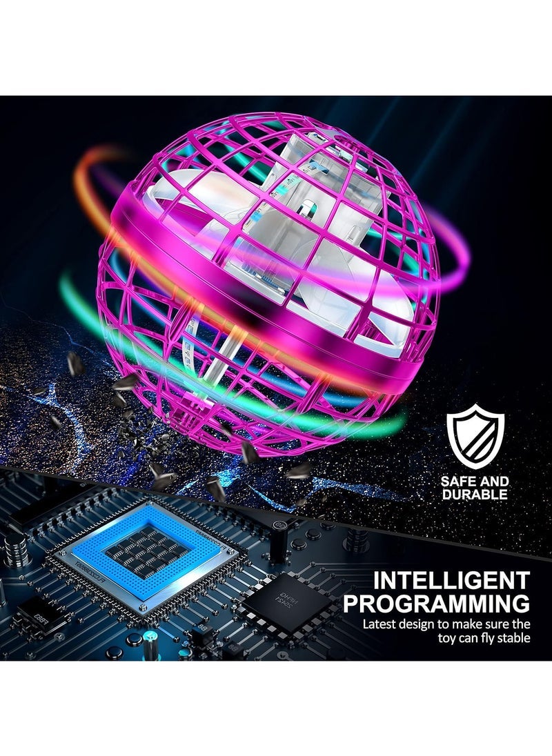 ELTRAZONE Hover Ball Boomerang Fly Fidget Spinner 360° Rotating LED Flying Toy with Smart IC Control & Brushless Motor Pink - Image 3