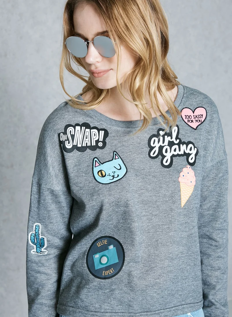 VERO MODA Patches Sweatshirt