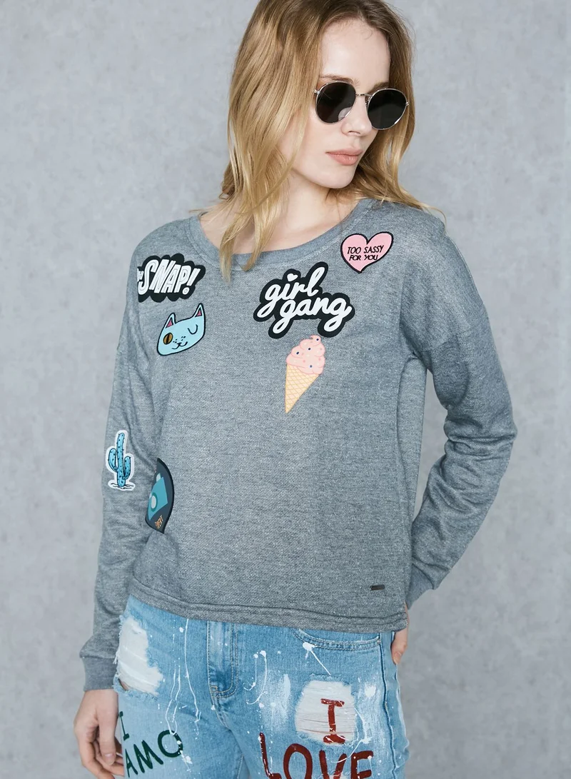 VERO MODA Patches Sweatshirt