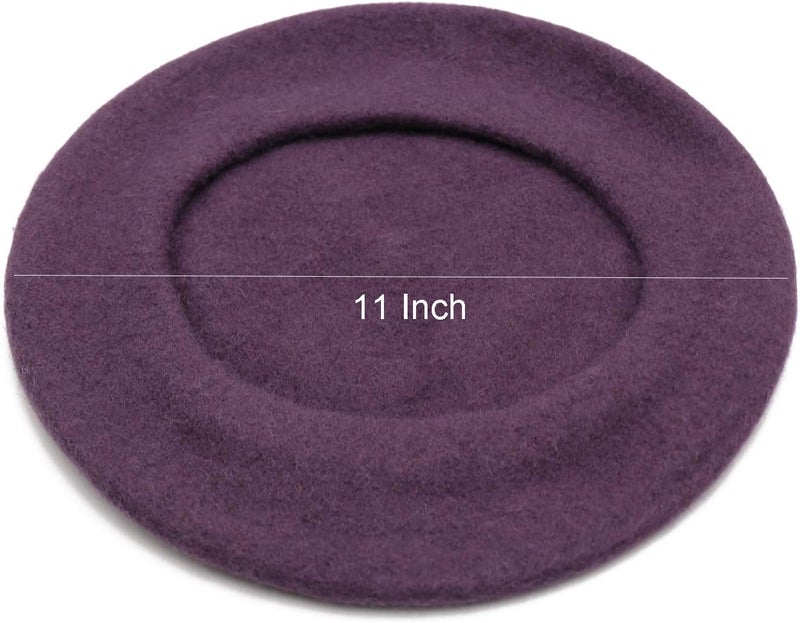 Wheebo Wool Beret Hat,Solid Color French Style Winter Warm Cap for Women Girls Lady - Image 3