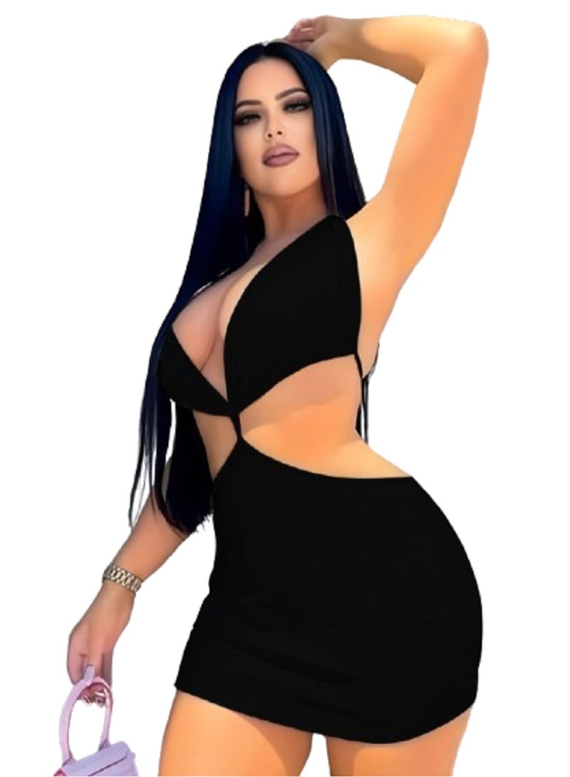 MANIKAN MANIKAN Soft nightgown for women, two slits at the waist and the bra, short, sleeveless 