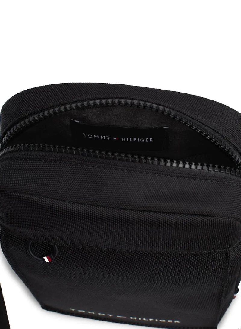 TOMMY HILFIGER Men's Th Mini Reporter Bag - Recycled Polyester, Black