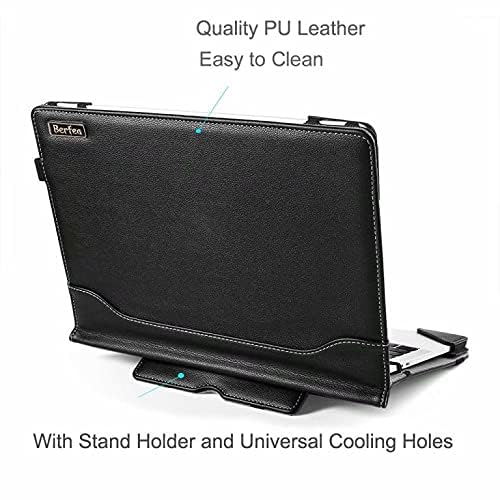 Berfea Laptop Sleeve, Protective Case Cover Compatible with HP Probook 450 G8/G9, 455 G10/G9/G8, Envy x360 15-ew Series 15.6 inch Laptops, PU Leather, Business Design, Stand Function, Pen Holder - Image 4