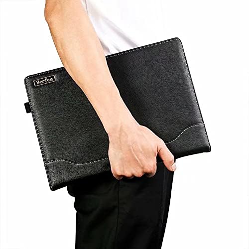 Berfea Laptop Sleeve, Protective Case Cover Compatible with HP Probook 450 G8/G9, 455 G10/G9/G8, Envy x360 15-ew Series 15.6 inch Laptops, PU Leather, Business Design, Stand Function, Pen Holder - Image 5