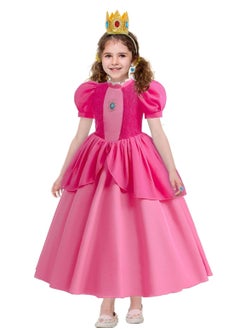Excefore Princess Cosplay Costume for Girls Kids, Dress With Accessories Crown and Earrings, 140cm  - Image 3