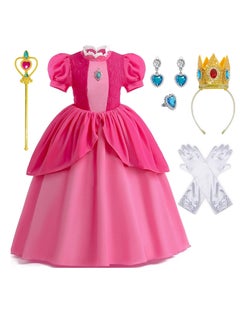 Excefore Princess Cosplay Costume for Girls Kids, Dress With Accessories Crown and Earrings, 140cm  - Image 1