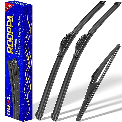 3 wipers Replacement for 20082013 Nissan Rogue20142015 Nissan Rogue select Windshield Wiper Blades Original Equipment Replacement  261412 Set of 3 UJ HOOK
