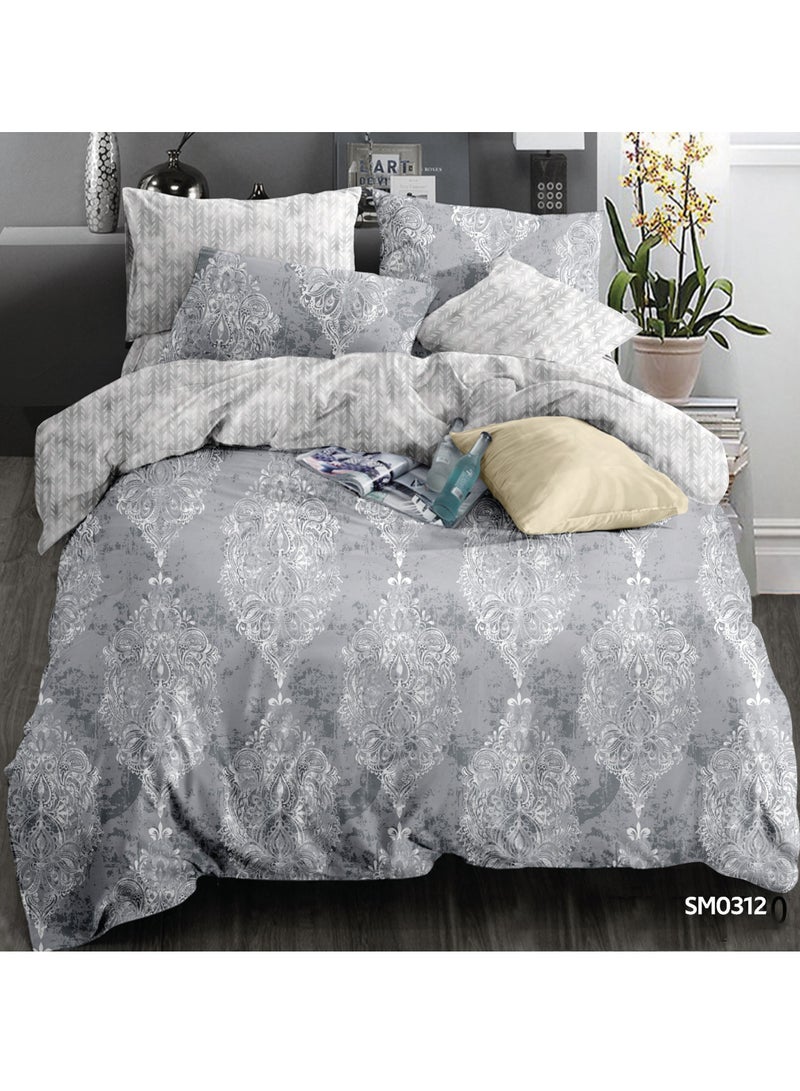 شايني فلاور طقم لحاف صيفي مضغوط ٤ قطع – نفر ۲۲۰×۱٦۰ سم – قماش ميكروفايبر مشجر مع حشوة قطن طبيعي 100% – طقم سرير ناعم - Image 1