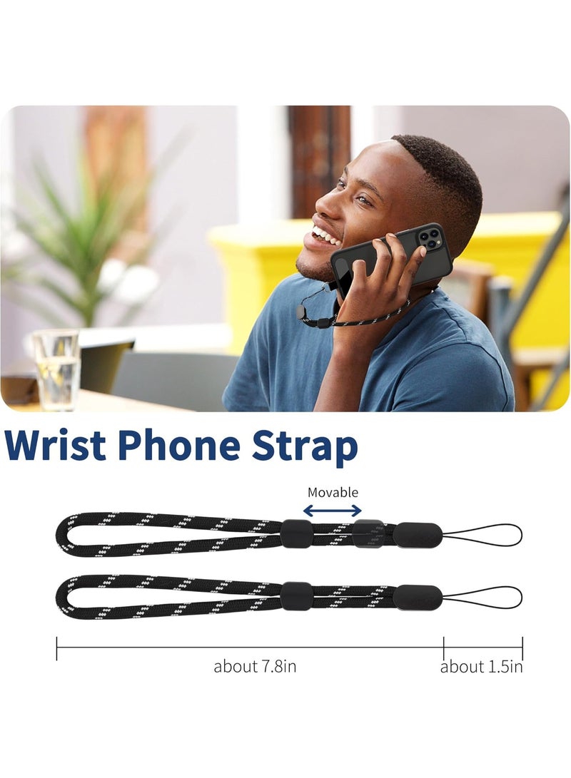 Mobile Phone Lanyard 2 Pack-2× Adjustable Neck Strap,2× Wrist Strap,2 Pads，Universal Crossbody Cell Phone Lanyards,Multifuctional Phone Lanyards Compatible with Iphone17 Pro Max ，Samsung and Most Smartphones(Dark Green＋Black Silver) - Image 2