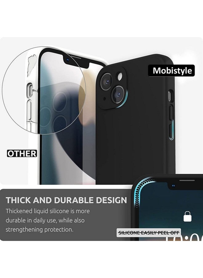 mobistyle Designed for iPhone 13 Cover Soft Liquid Silicone Slim Protective Shockproof with Anti-Scratch Microfiber Lining Phone Back Cover Case (Black) - Image 2