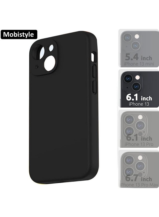 mobistyle Designed for iPhone 13 Cover Soft Liquid Silicone Slim Protective Shockproof with Anti-Scratch Microfiber Lining Phone Back Cover Case (Black) - Image 4