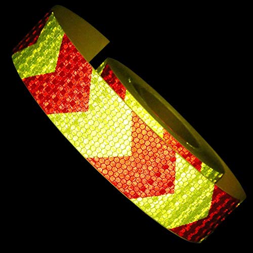 AISEY Reflective Tape Waterproof High Visibility Red & Yellow, Industrial Marking Tape Heavy Duty Hazard Caution Warning Safety Adhesive Tape Outdoor 2 Inch by 150 Feet - Image 4