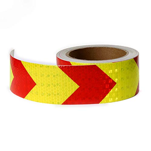 AISEY Reflective Tape Waterproof High Visibility Red & Yellow, Industrial Marking Tape Heavy Duty Hazard Caution Warning Safety Adhesive Tape Outdoor 2 Inch by 150 Feet - Image 2