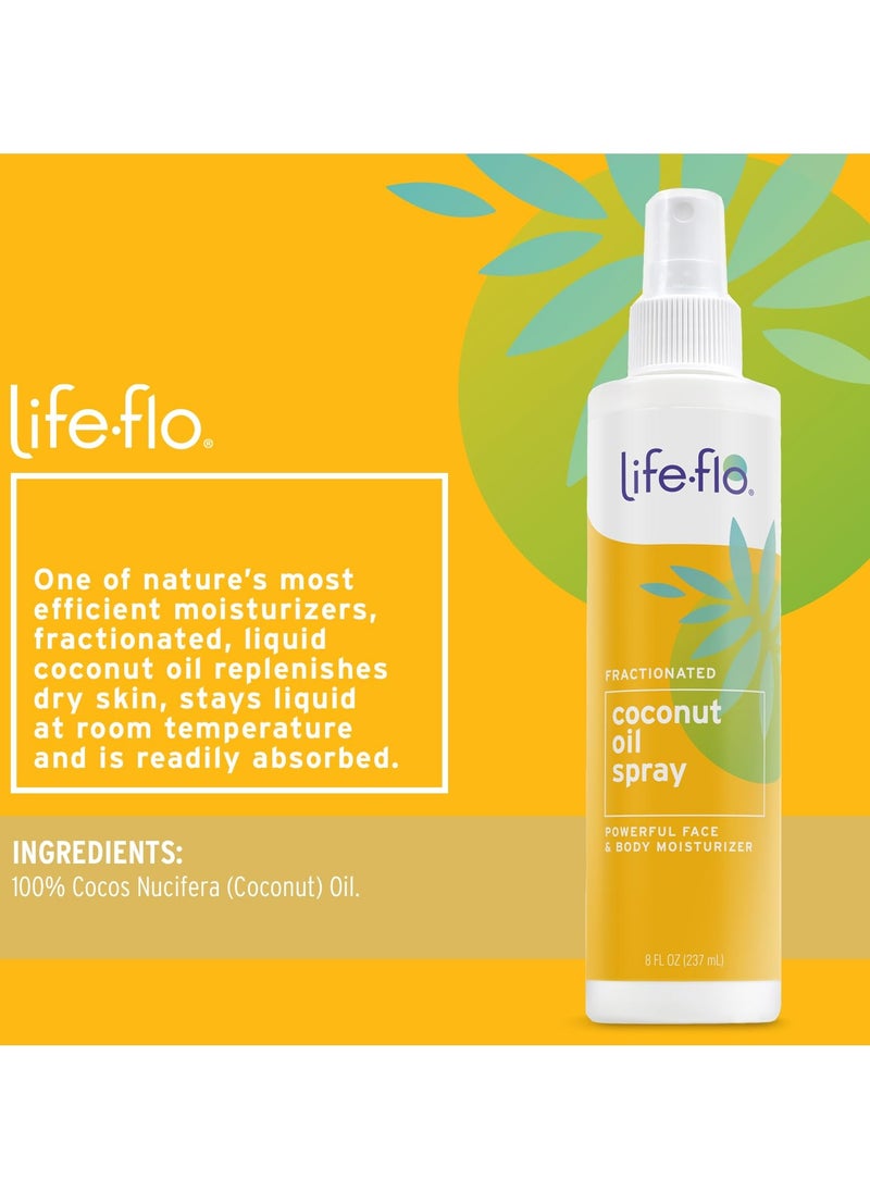 Life-flo Life-flo Fractionated Coconut Oil Spray, Refined Liquid Coconut Oil for Skin Care, Hair Care, Lightweight Moisturizer, All Skin Types, Hypoallergenic, 60-Day Guarantee, Not Tested on Animals, 8oz  - Image 2