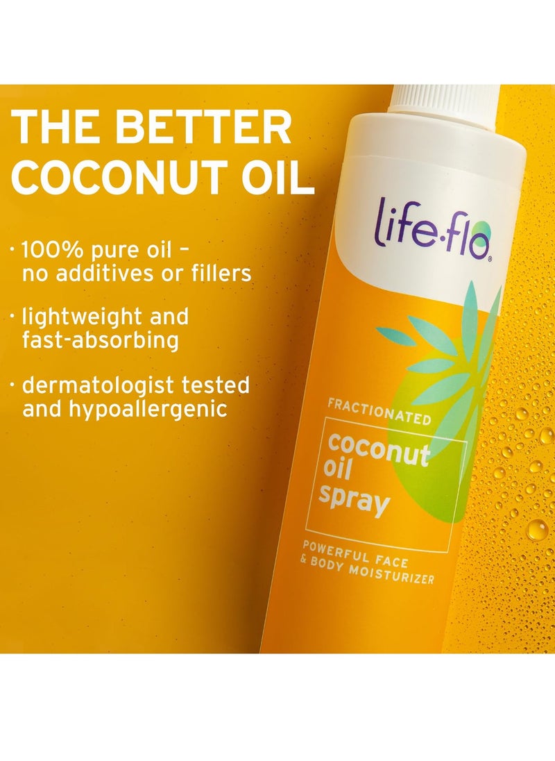 Life-flo Life-flo Fractionated Coconut Oil Spray, Refined Liquid Coconut Oil for Skin Care, Hair Care, Lightweight Moisturizer, All Skin Types, Hypoallergenic, 60-Day Guarantee, Not Tested on Animals, 8oz  - Image 3