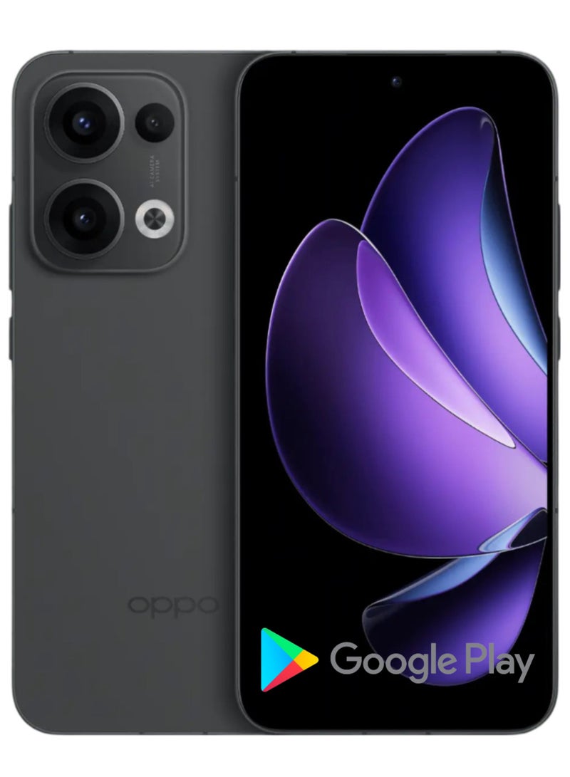 OPPO Reno 13 Mobile 16GB+256GB Midnight Black features a 6.7-inch FHD+ AMOLED display with a 120Hz refresh rate, a 240Hz touch sampling rate, a 2,160Hz PWM dimming rate, Mediatek Dimensity 8350 chipset with Google play Chinese version - Image 1