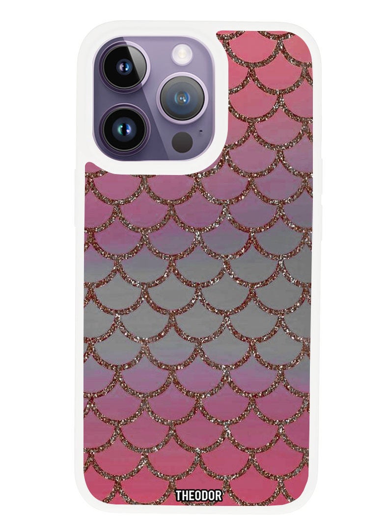 Theodor Protective Case Anti Scratch Shock Proof Cover For APPLE IPHONE 14 PRO MAX Glitter design (White Bumper) - Image 1