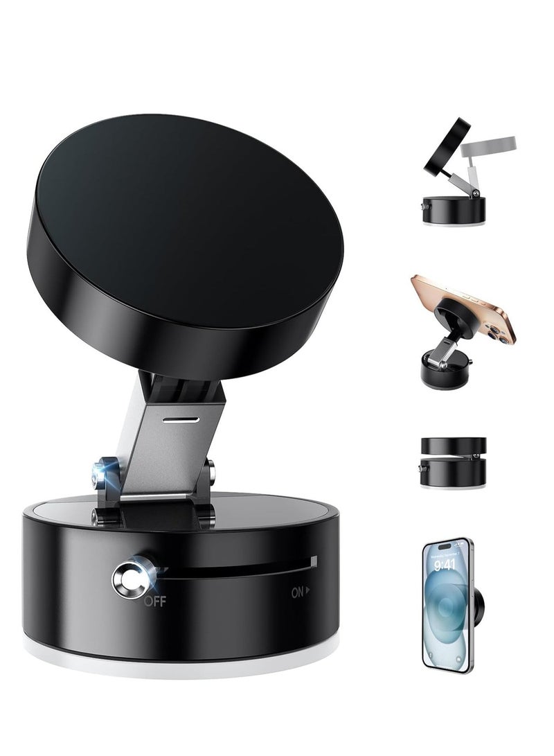 Foldable Vacuum Suction Magnetic Car Phone Holder - Image 1
