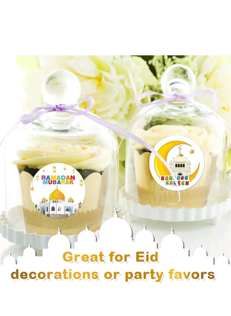 500Pcs Ramadan Kareem Eid Mubarak Adhensive Stickers Perforated Roll Sticker Gift Tag Stickers for Ramadan Eid Party Decorations  Party Supplies,6 Design - Image 3