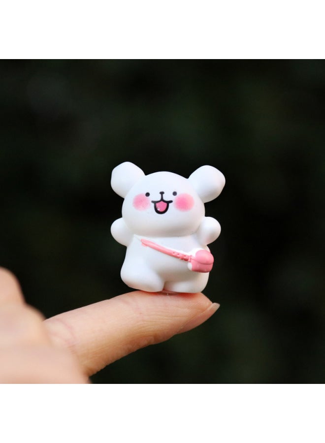Mini Line Puppy Blind Bag Toy Resin Crafts Cute Handmade Doll Micro Landscape Desktop Car Ornaments-Color:Birthday Hat Puppy (simple Decoration)  - Image 5