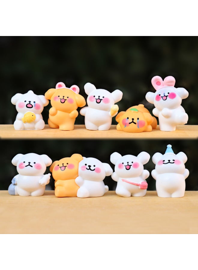 Mini Line Puppy Blind Bag Toy Resin Crafts Cute Handmade Doll Micro Landscape Desktop Car Ornaments-Color:Birthday Hat Puppy (simple Decoration)  - Image 2