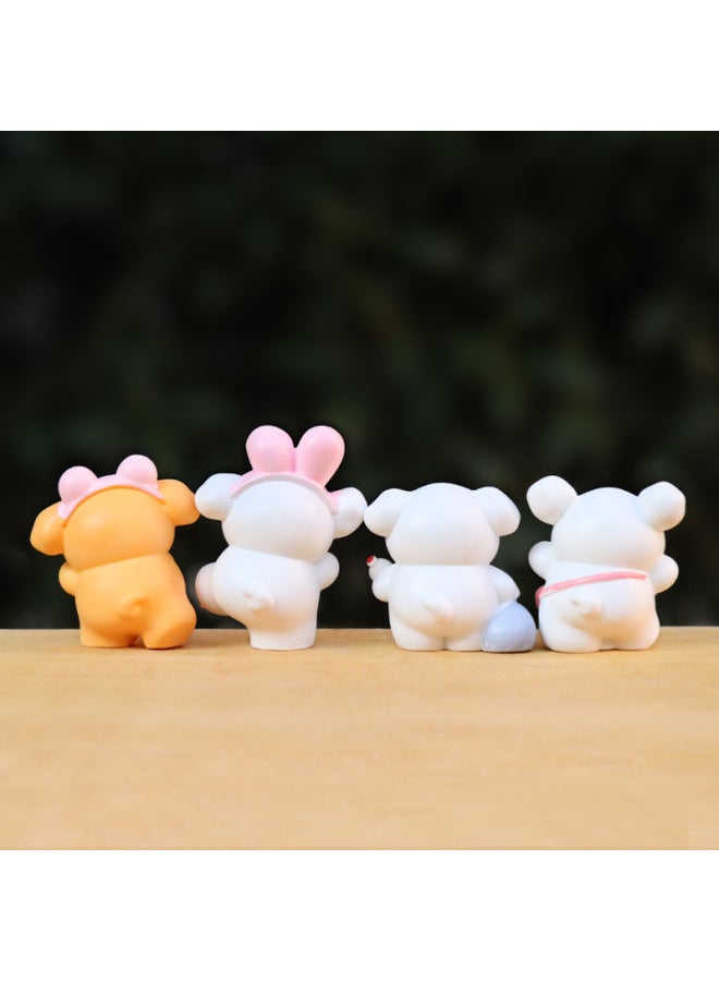 Mini Line Puppy Blind Bag Toy Resin Crafts Cute Handmade Doll Micro Landscape Desktop Car Ornaments-Color:Birthday Hat Puppy (simple Decoration)  - Image 3
