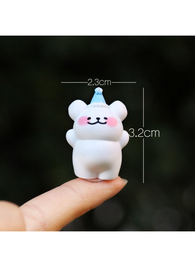 Mini Line Puppy Blind Bag Toy Resin Crafts Cute Handmade Doll Micro Landscape Desktop Car Ornaments-Color:Birthday Hat Puppy (simple Decoration)  - Image 1