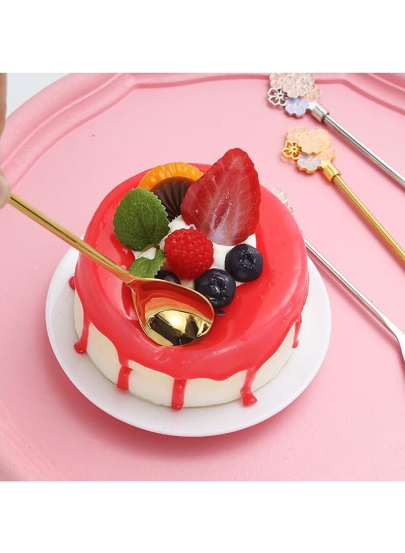 3Pcs Spoon,Creative  Stainless Steel  Sakura Dessert Coffee Spoon Stirring Spoon Dessert Spoon - Image 4