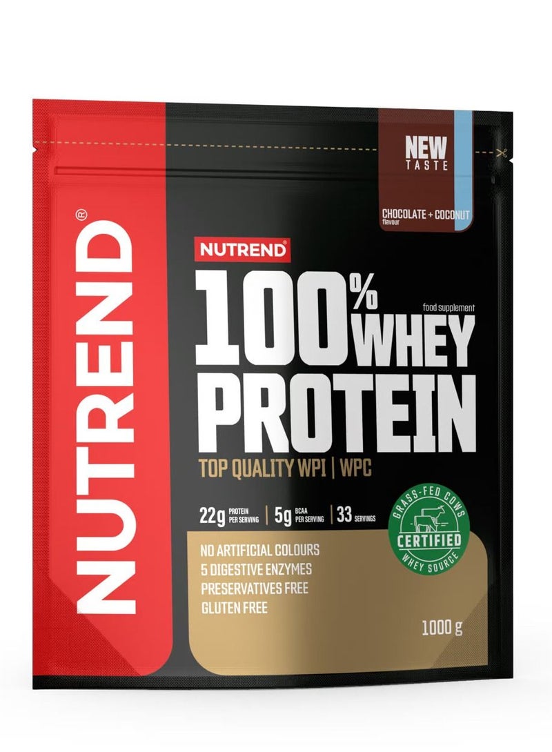 NUTREND Whey Protein 100% 33 Servings 1 Kg, Chocolate Coconut
