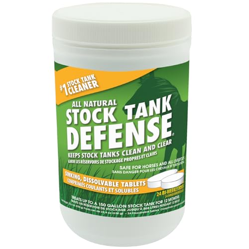 Airmax Stock Tank Defense, Livestock Water Trough Cleaner, Clean Drinking Tanks for Horse, Cattle, Goat & Chicken, Safe & Easy-to-Use Cleaning Tablet Treatment for Farming & Agricultural Use, 24 Tabs - Image 1