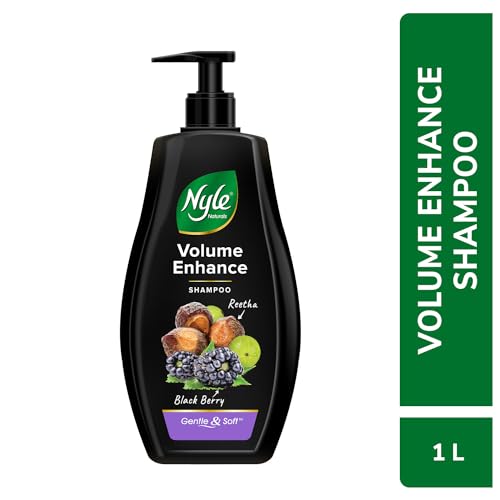 Nyle Naturals Volume Enhance Anti Hairfall Shampoo, With Reetha And Blackberry, Gentle and soft shampoo, PH balanced and Paraben free, For Men and Women, 1L - Image 2