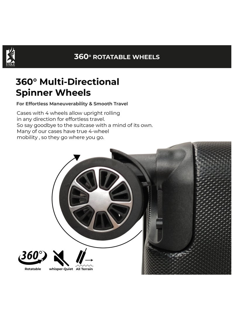 Eagle Express Defender 28-Inch Hard Trolley - Black - High Quality ABS - Free Protective Cover - 1-Year Warranty - Image 4