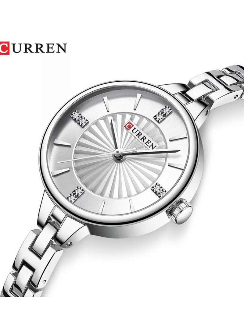 CURREN New CURREN Watch 9097, Women's Fashion Quartz Wrist Watch, Outdoor Leisure Round Metal Strap Watch - Image 2