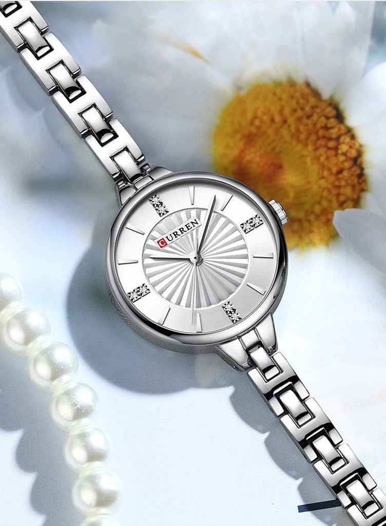 CURREN New CURREN Watch 9097, Women's Fashion Quartz Wrist Watch, Outdoor Leisure Round Metal Strap Watch - Image 3