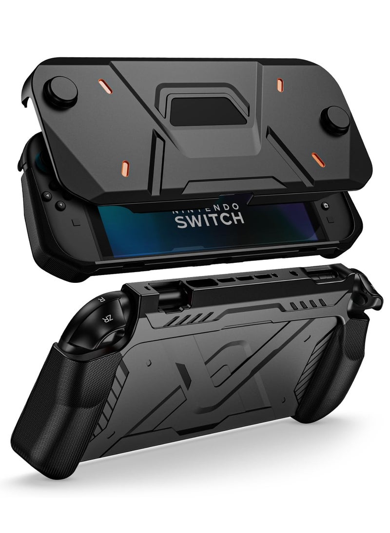 Protective Case for Nintendo Switch 2 (2025 Model), Hard PC Front Cover + Soft Back Shell with Ergonomic Grip for New 7.9 Inch Nintendo Switch 2 2025 Release -Black - Image 1