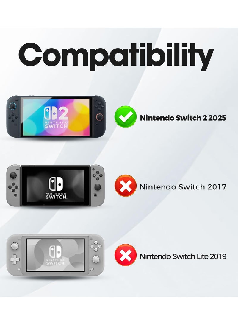 Protective Case for Nintendo Switch 2 (2025 Model), Hard PC Front Cover + Soft Back Shell with Ergonomic Grip for New 7.9 Inch Nintendo Switch 2 2025 Release -Black - Image 2