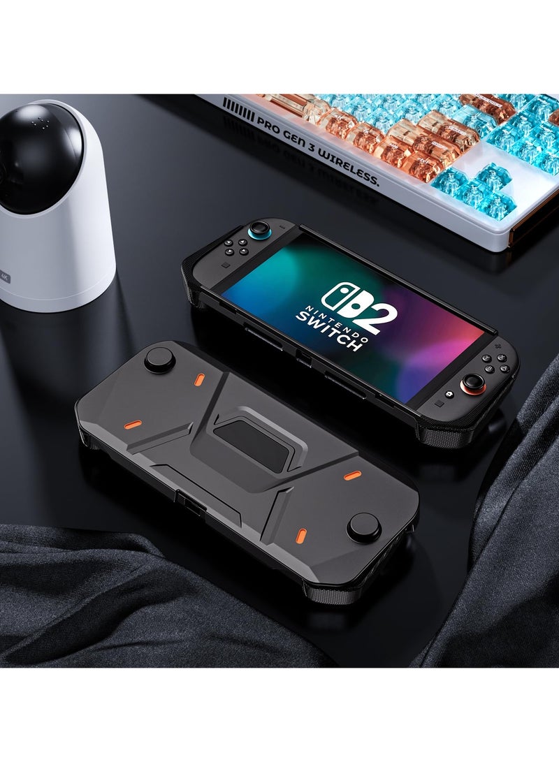 Protective Case for Nintendo Switch 2 (2025 Model), Hard PC Front Cover + Soft Back Shell with Ergonomic Grip for New 7.9 Inch Nintendo Switch 2 2025 Release -Black - Image 3