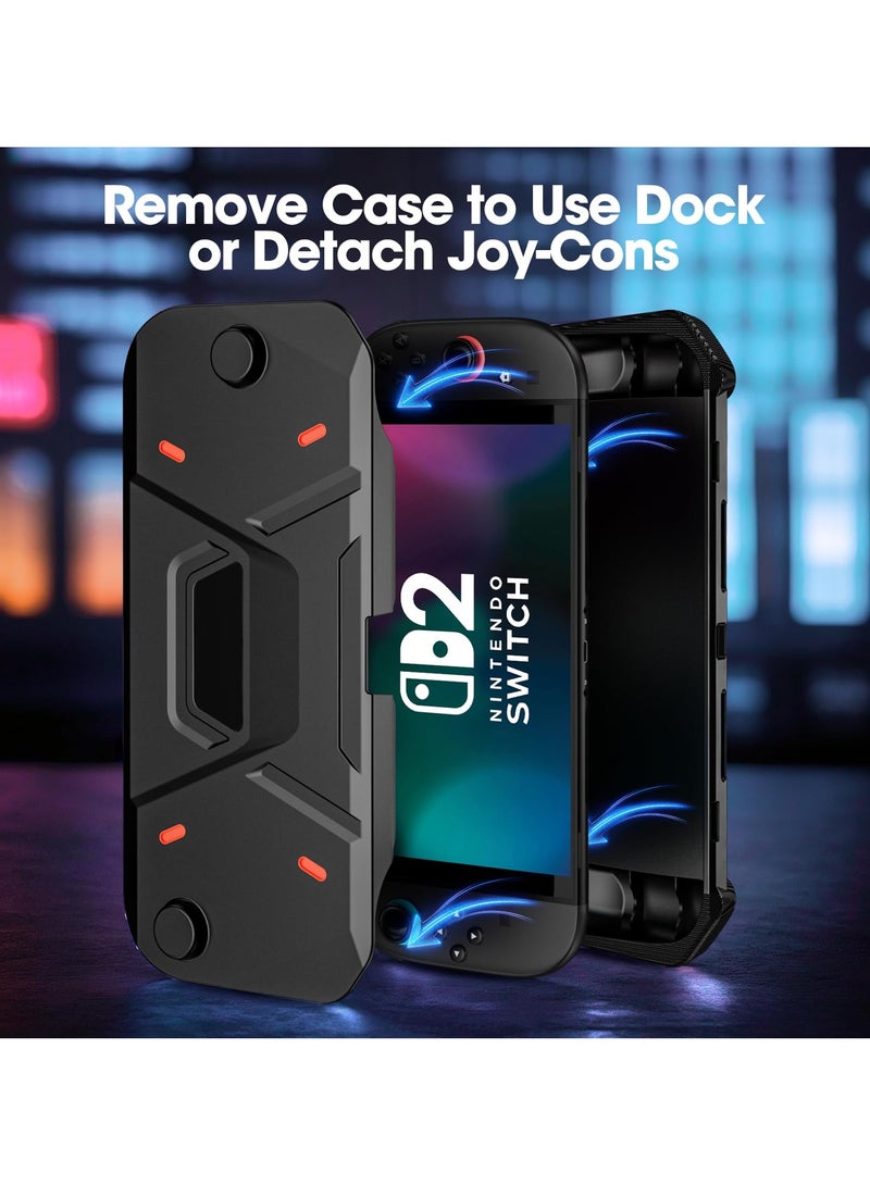 Protective Case for Nintendo Switch 2 (2025 Model), Hard PC Front Cover + Soft Back Shell with Ergonomic Grip for New 7.9 Inch Nintendo Switch 2 2025 Release -Black - Image 5