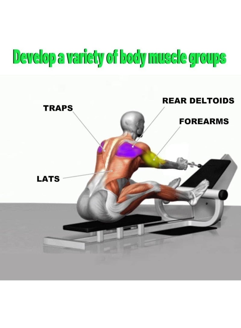 مقبض سحب علوي لجهاز الكابل LAT، بار تمرين الترايسبس والظهر والذراع، بار على شكل T وV للتمارين المنزلية والجيم، مصنوع من حديد قوي لتحمل الأوزان وتمارين القوة وبناء العضلات - Image 4