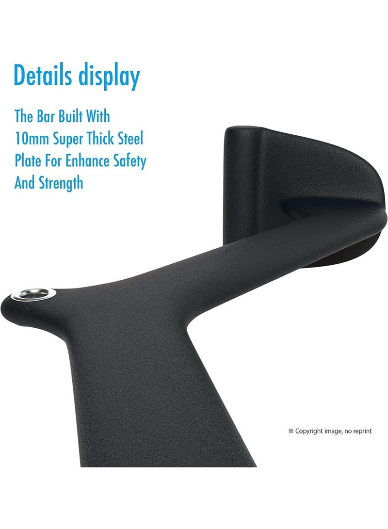مقبض سحب علوي لجهاز الكابل LAT، بار تمرين الترايسبس والظهر والذراع، بار على شكل T وV للتمارين المنزلية والجيم، مصنوع من حديد قوي لتحمل الأوزان وتمارين القوة وبناء العضلات - Image 2
