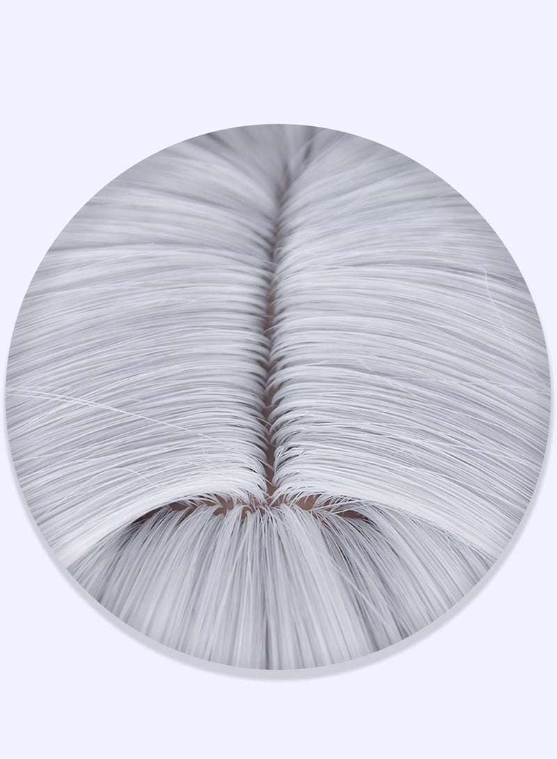 OSIAS باروكة أوزياس البيضاء الطويلة ذات ذيل الحصان المزدوج الاصطناعية لتجسيد شخصية فرييرن - Image 5