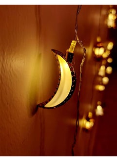 إيروريكس ديكورات رمضان هلال قمر فانوس اضاءة متعددة الاشكال اضاءة صفراء  - Image 5