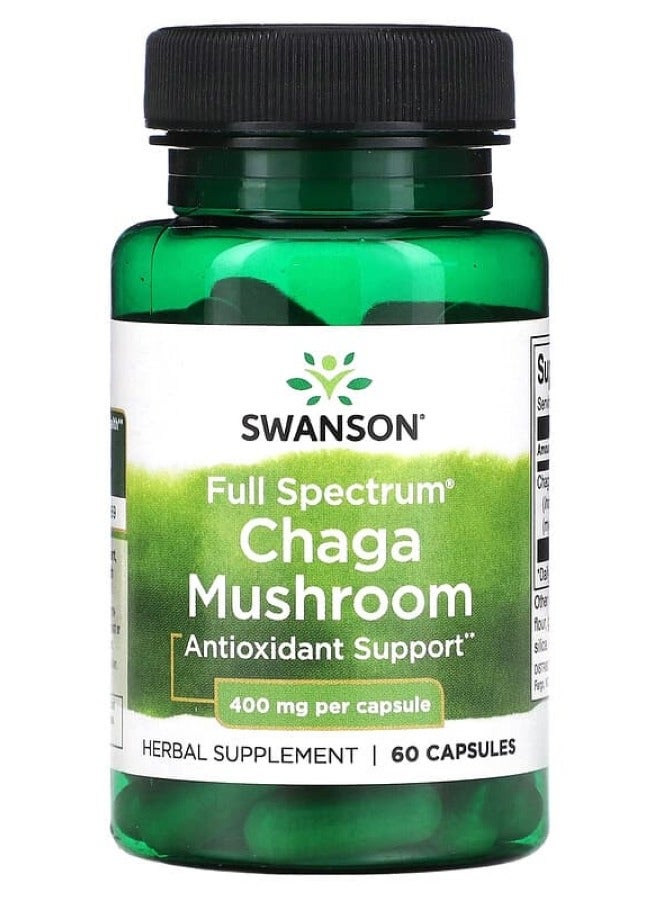 SWANSON Full Spectrum Chaga Mushroom 400 mg 60 Caps