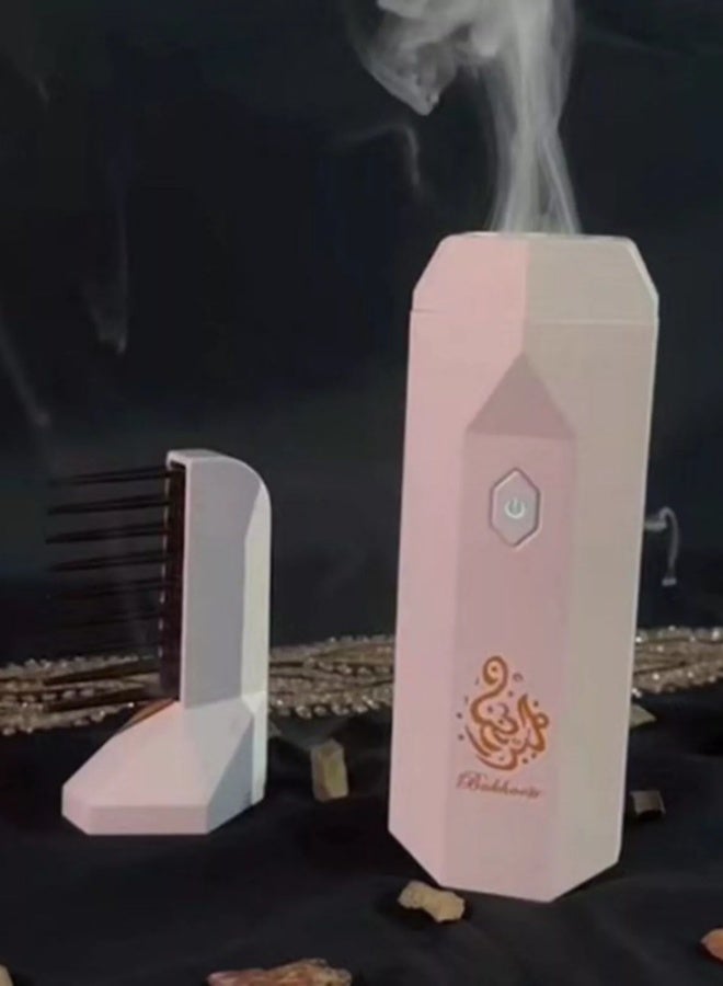 بخون مبخرة إلكترونية محمولة مع رأس مشط مزدوج الاستخدام – أبيض - Image 1