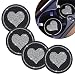 CMWWYFC Car Coasters for Cup Holders 275 Inch Auto Cup Holder Insert Coasters Silicone AntiSlip Crystal Rhinestone Cute Drink Car Cup Mat 4PSC Bling Car Accessories for Women Lady Heart Black - Image 2