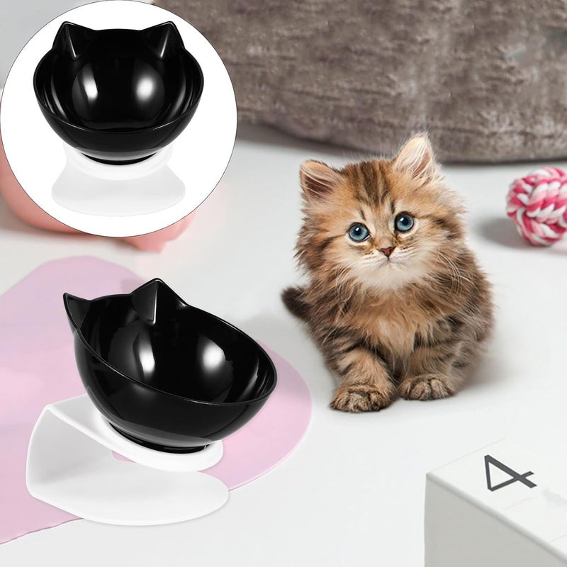 Elevated Tilted Pet Feeder Bowl with Neck Protection, Raised Cat Feeding Dish for Cats and Small Dogs, Non-Spill Pet Eating Bowl for Comfortable Feeding - Image 4
