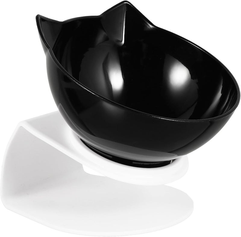 Elevated Tilted Pet Feeder Bowl with Neck Protection, Raised Cat Feeding Dish for Cats and Small Dogs, Non-Spill Pet Eating Bowl for Comfortable Feeding - Image 1